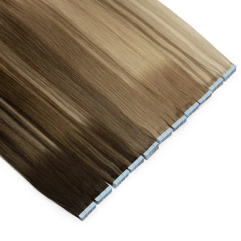 Women Tape Hair Extensions 100% Natural Human Hair Extension Tape In Blonde Natural Straight Hair Skin Weft Real Hair
