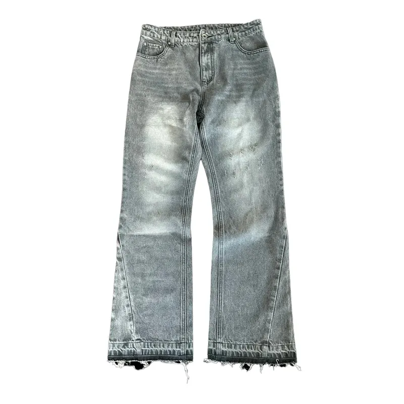 Hip Hop Streetwear Men Women Fashion Baggy Pants Y2K Retro Jeans Light Color Dollar Pattern Embroidery Splice Denim Pants Gothic