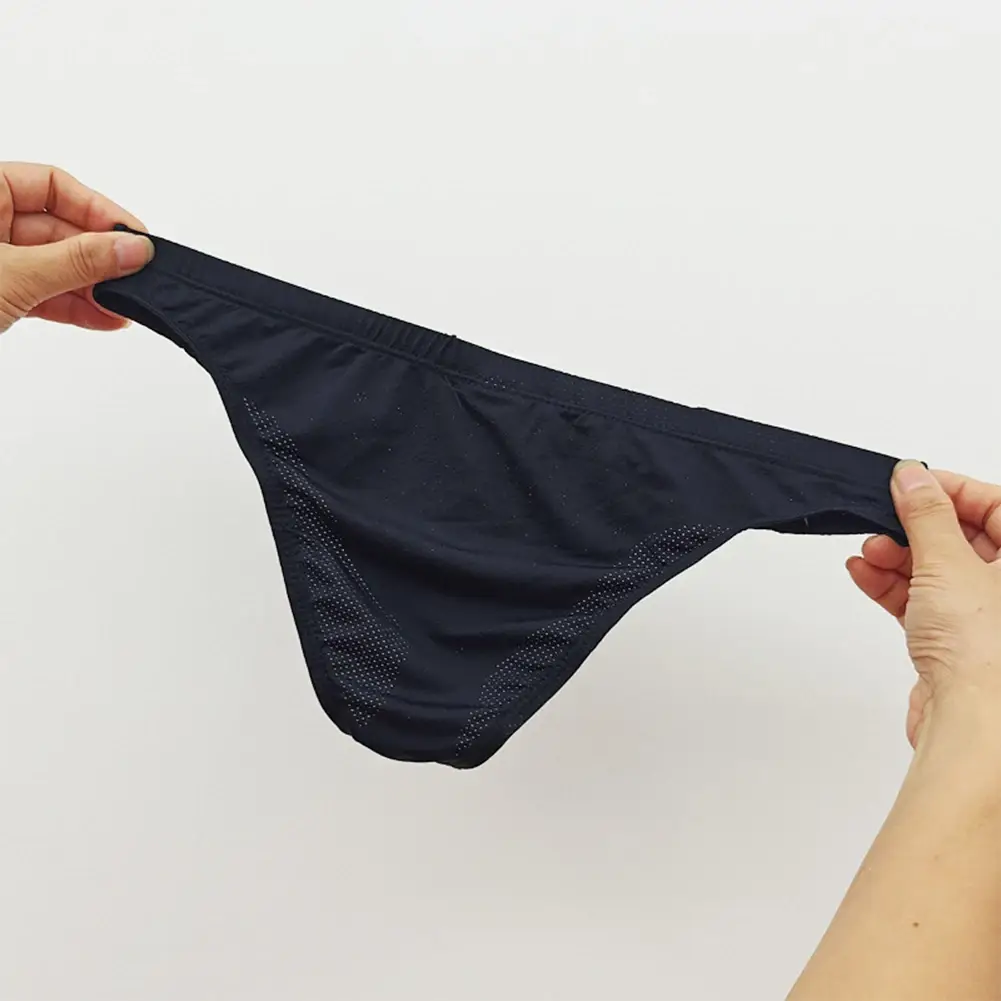 Sexy Skin Color Men Low Waist Mesh Breathable Jockstrap Pouch Half Hip Underwear Briefs Daily Fashion Panties