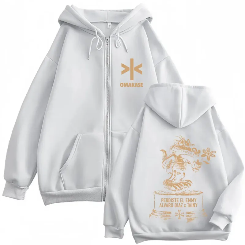 Alvaro Diaz Omakase Album 2026 Tour Merch Zipper Hoodie Men Women Hip-hop Sweatshirts Long Sleeves Loose Harajuku Zip Up Jacket