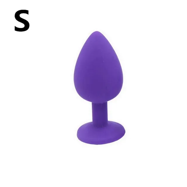 Unisex Silicone Butt Plug 3 Sizes Anal Dildo Sex Stopper Adult Toy for Men/Women Couple Anal Trainer No Vibrator