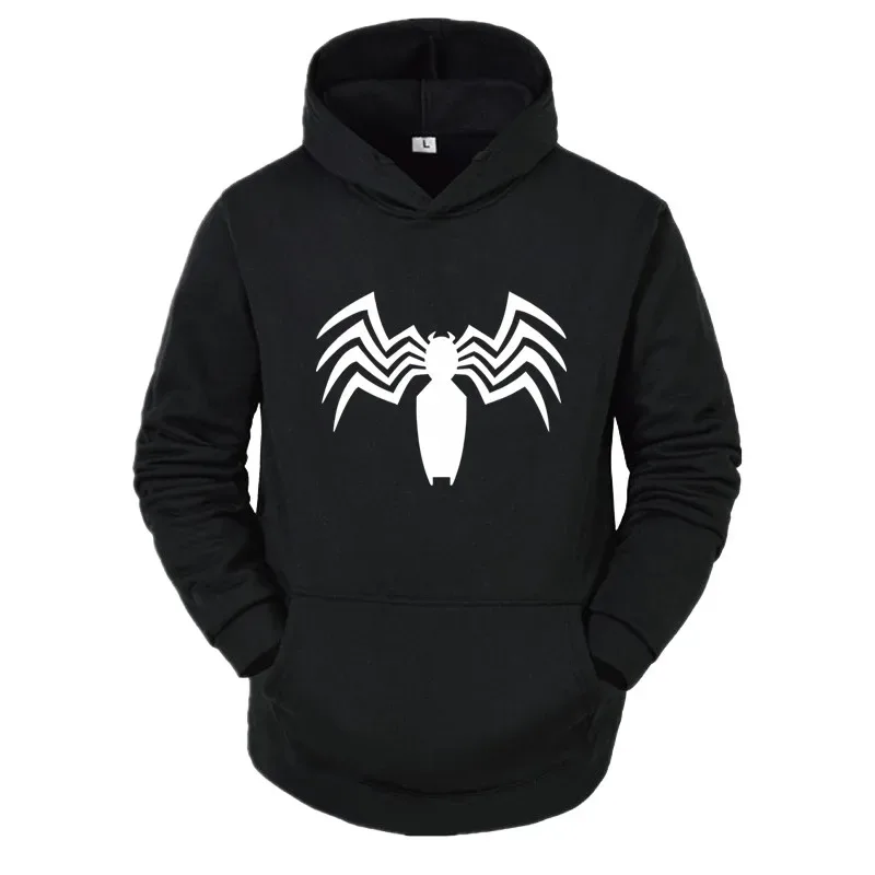 2026 Autumn and Winter New Men's Hoodie Street Fashion Spider Print Sportswear Women's fleece Casual Fun Wear