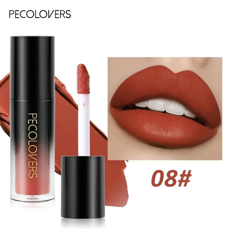 Brilho labial de veludo fosco, múltiplas cores, à prova d'água, de longa duração, copo antiaderente, batom suave para aplicar alta renderização de cores