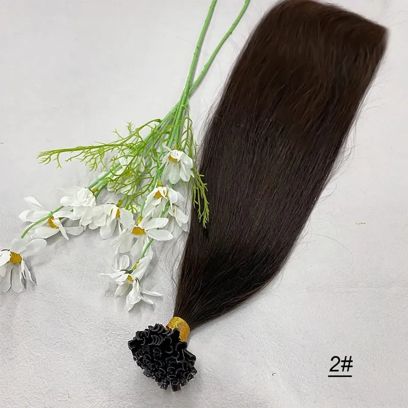 Full Shine U Tip Hair Extensions Nature Black Hair Blone 613 Color 50g Keratin Glue Beads Prebonded Remy Human Hair Extensions — image 10