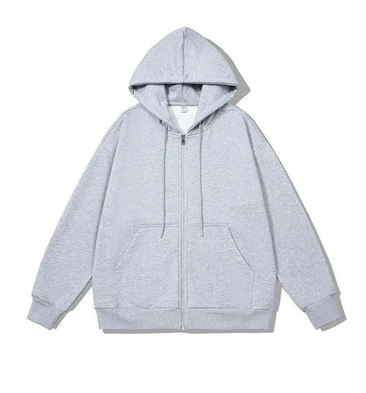 Sweat à capuche avec fermeture éclair manches longues pour homme, mode automne-hiver, décontracté, coupe ample, sweat-shirt, vêtements de sport, tenue masculine