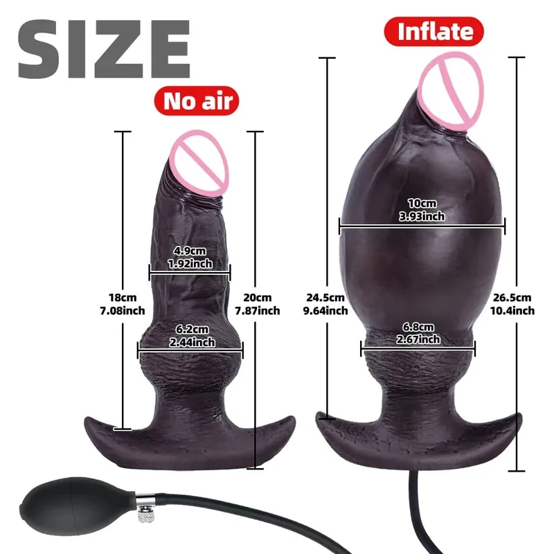 Big Butt Plug Inflatable Anal Plug Penis Wearable Soft Silicone Monster Dildo Knot Trainer Dick for Men Gay Women Adult Sex Toys