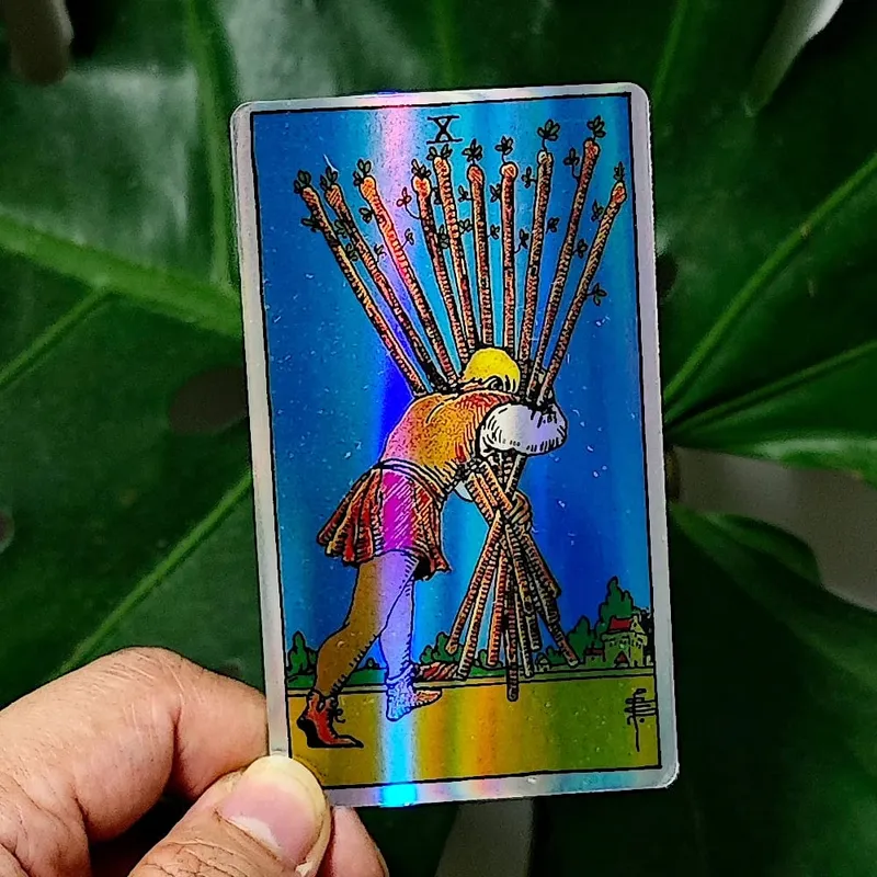 Classic Waite Tarot Deck 78 Pcs Rainbow Holographic Tarot Cards 10*6cm for Beginners