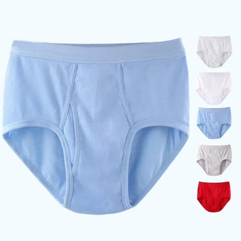 Solid Color Fat Plus Size Men's Underwear Mens Underpants 100% Cotton Comfortable Breathable Loose Large Size Men Briefs Panties