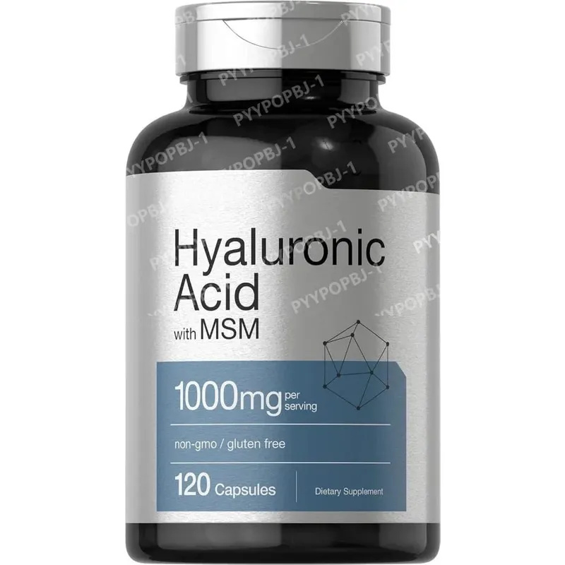 Hyaluronic Acid with MSM 1000 mg 120 Capsules Non GMO Gluten Free Supplement Bioavailable Formula