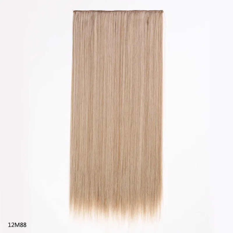 Syntetické prodloužení vlasů jednodílné s klipem 5Clips v dlouhé rovné vlasy blond pro ženy každodenní použití