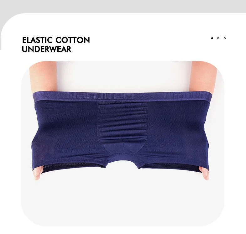 4 ชิ้นผ้าไหมน้ำแข็งตาข่ายกางเกงบ็อกเซอร์ผู้ชายชุดชั้นใน Cool Underpant Breathable เซ็กซี่กางเกง Slim ชุดชั้นในไม้ไผ่ขายส่งจำนวนมาก L-6XL 3256806582323621