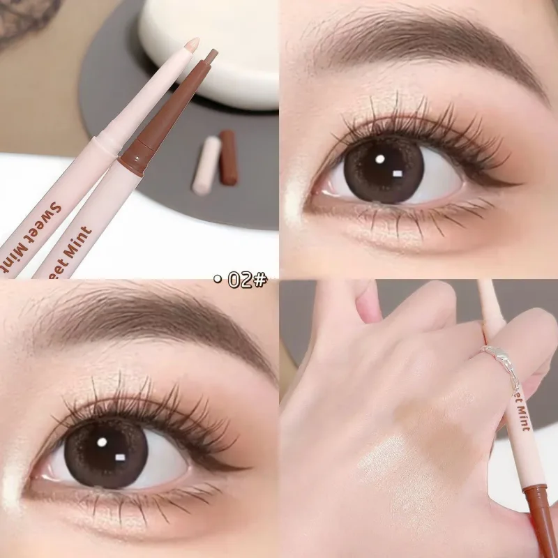 Double-end Under-eye Highlighter Pen Eyeliner Pencil Matte Nude Highlight Bronzer 2 in 1 Shadow Pen Brightening Eye Makeup