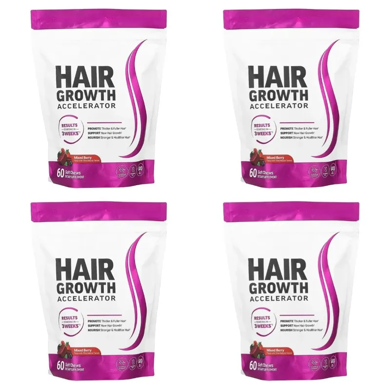 Hair Vitamins Gummies Berry Flavor 60 Count Nutrition Supplement with Biotin & Vitamins C E — Promote Wellness Hair Growth