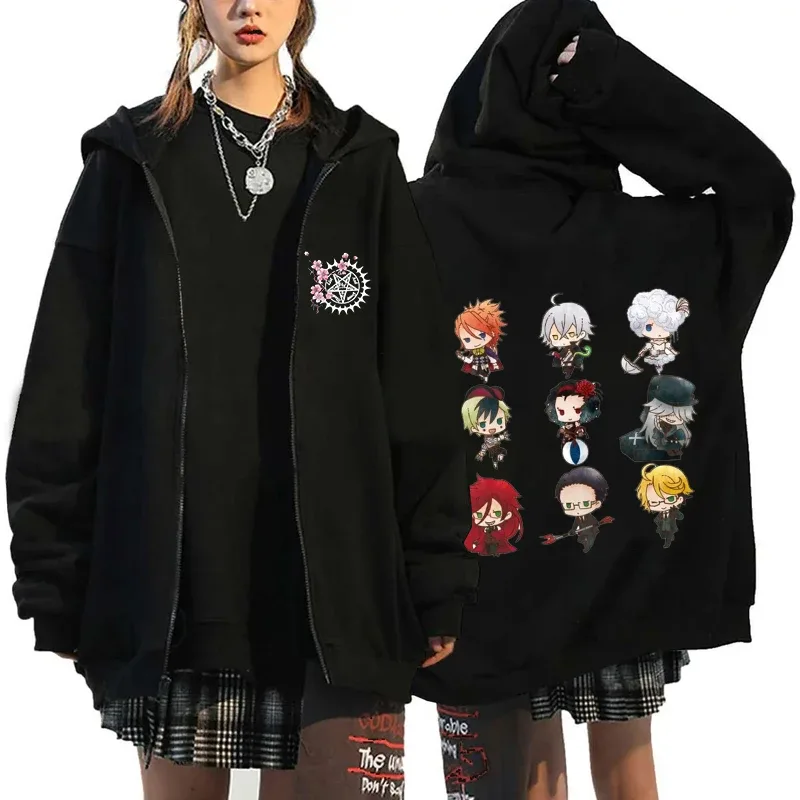 2025 Hot Aniem Cosplay Tops Black Butler Zipper Hoodie Fashion Autumn Winter Long Sleeve Sweatshirts Zipper Jacket For Man Woman
