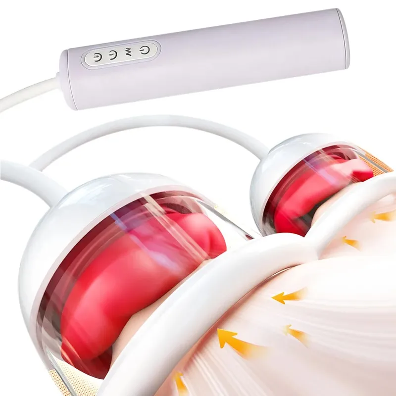 Portable Nipple Licking Sucking Vibrator 10 Frequency Breast Massager Clitoral Bite Vibrating Sex Toy for Female Masturbation