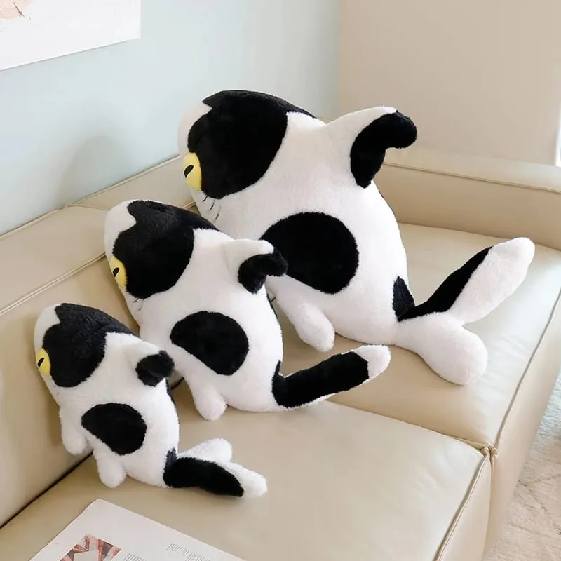 50/70cm Simulation Shark Plush Pillow With Cow Print Fluffy Decompression Cushion Home Decor Photography Prop Holiday Gift