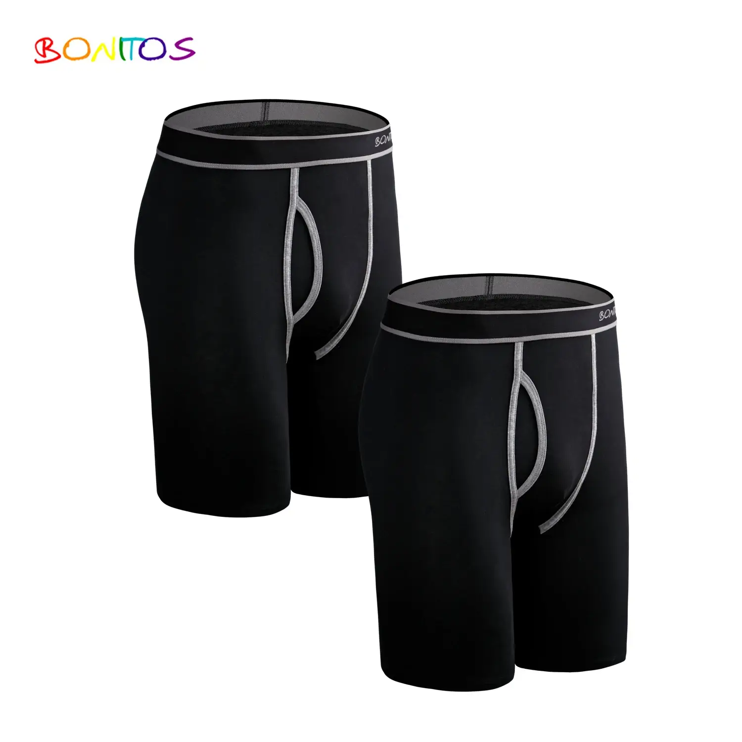 2pcs Pack ขายาวกางเกงขาสั้นผู้ชายกางเกงชุดกางเกง Homme Boxershorts ลื่นชุดชั้นในสำหรับชายผ้าฝ้ายชายเซ็กซี่ชุดกล่อง GYM