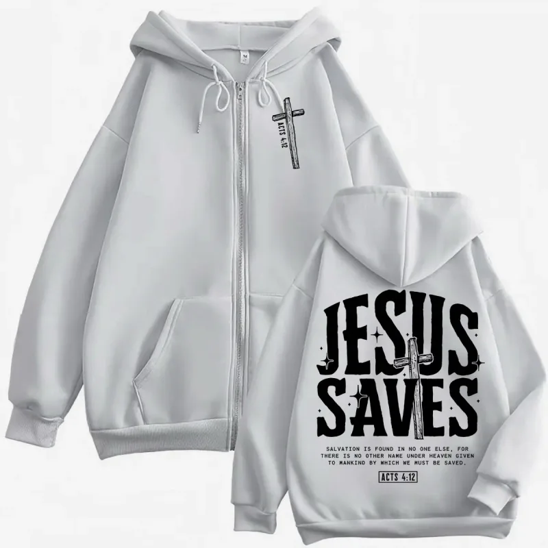 Jesus Christian Bible Verse Zipper Hoodie Men Women Clothing Fashion Aesthetic Zip Up Pullovers High Quality Fleece Sweatshirts