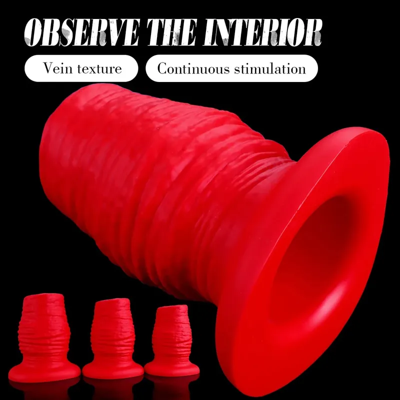 Hollow Butt Plug Silicone Huge Anal Plug Speculum Peep Sex Toys For Women Men Gay Fisting Boxing Gloves Enema Flushing Adult Toy