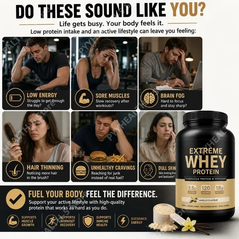Vanilla Whey Protein Powder 2.2lb 18g Protein 33 Servings Fitness Nutrition Daily Protein Support for Adults
