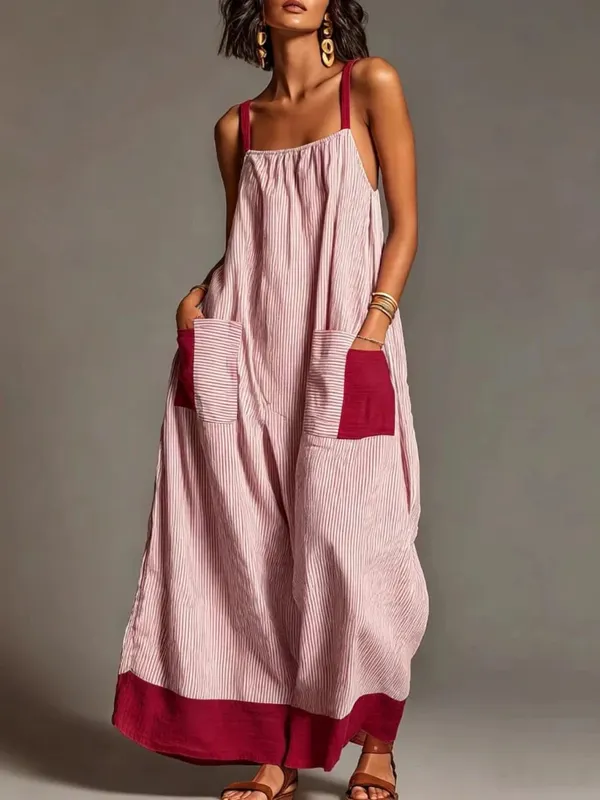 Summer New Elegant Sleeveless Striped Suspender Dress Women's Fashion Boho Casual Office Holiday Party Dresses For Women Robe — image 13