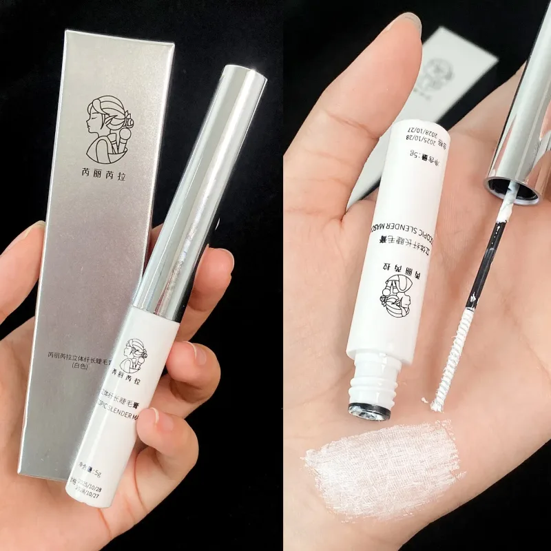 3D Lengthening White Lash Mascara Waterproof Multifunctional White Eyebrow Dye Cream Cosplay Stage Party Eye Makeup Tools