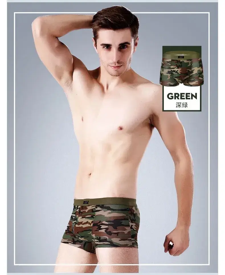 4Pcs Camouflage Boxer Men Underwear High-quality Bamboo Fiber High Elasticity Sexy Men Boxer Shorts Underwear Hombre Underpants