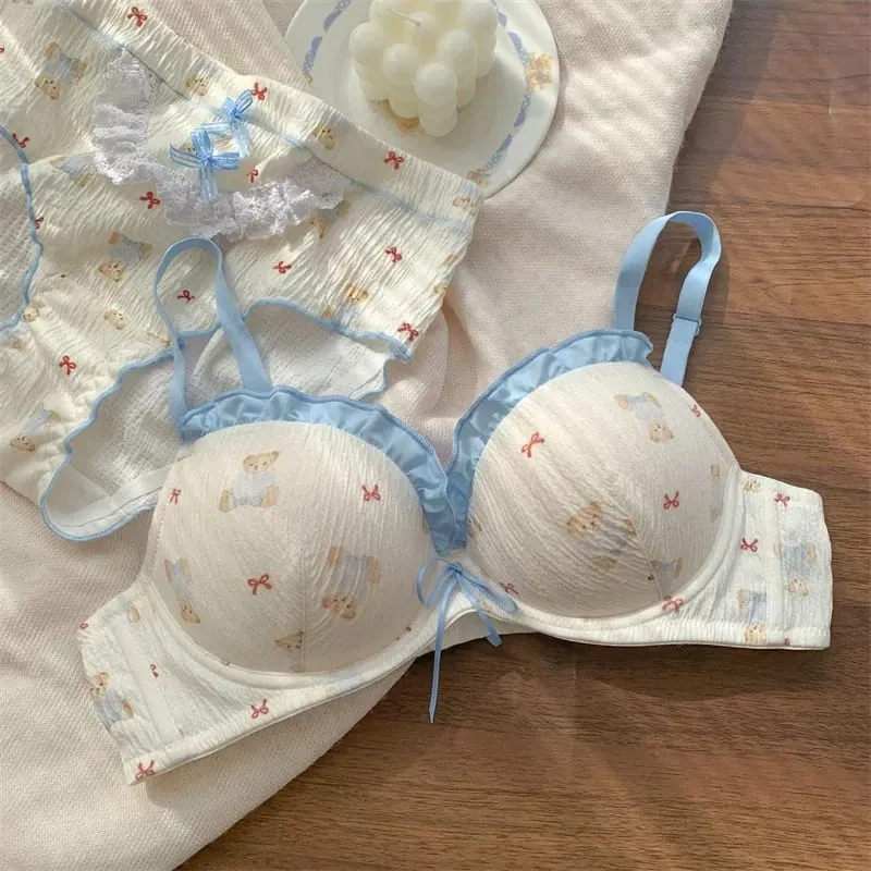 Japanese Style Push Up Bra & Panty Set for Women - Cute Lingerie to Enhance Small Bust