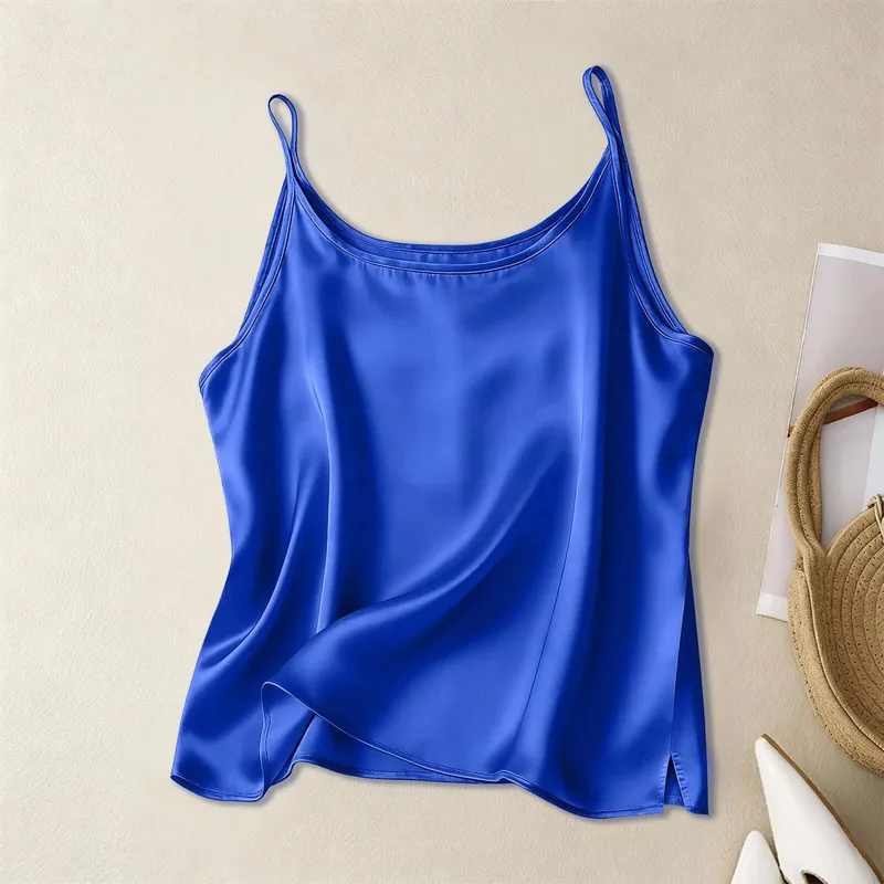 Hot-selling new arrivals from Europe and America: Mini-length women's sexy satin versatile top with spaghetti straps