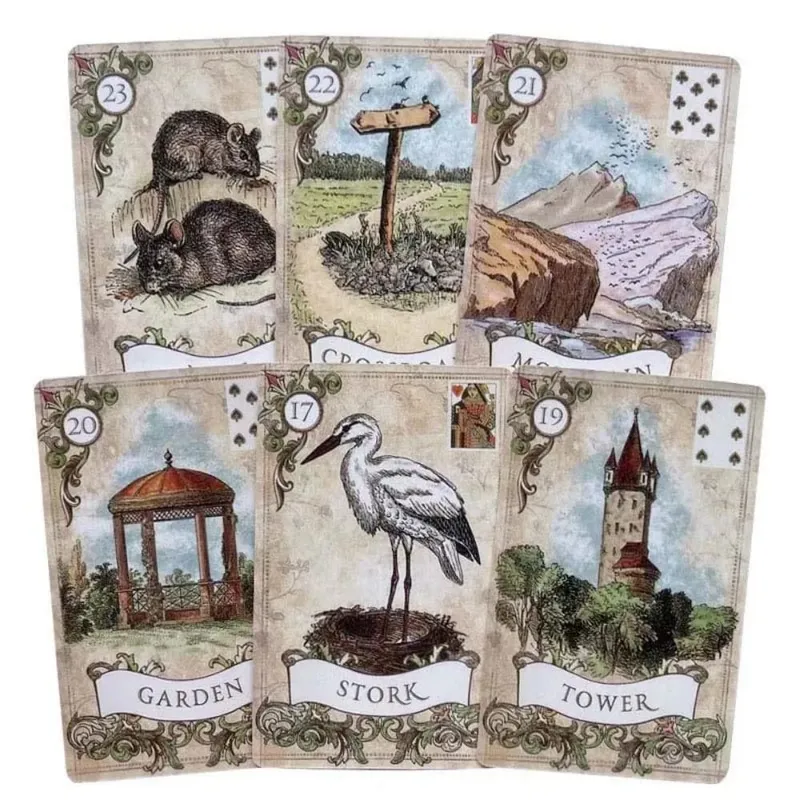 38 Sayfa İngilizce Versiyonu Eski Stil Lenormand Falcılık Kartları 9*6 cm