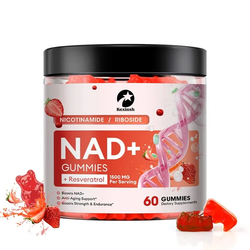 Συμπλήρωμα Kexinsh NAD Gummies Aging Defense Liposomal NAD Nicotinamide Riboside Resveratrol 1500mg Nad Plus Βιταμίνη B3 D3