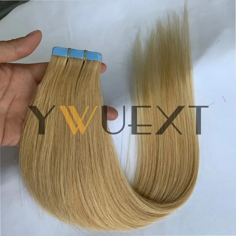30g Real Human Hair Tape in Extensions 12-20 Inches Natural Straight Seamless Tape Hair On Double Sided Tape 20pcs/pack 8 Colors Available for Women