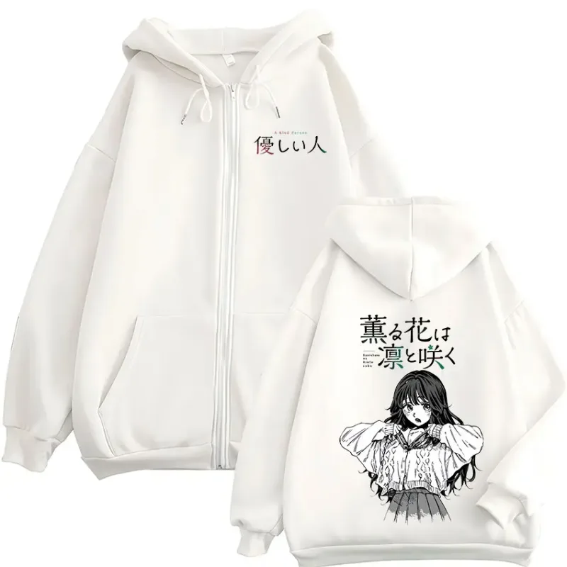 Anime The Fragrant Flower Blooms with Dignity Zipper Hoodies Men Women Clothing Fleece Zip Up Hooded Sweatshirts Coat Streetwear