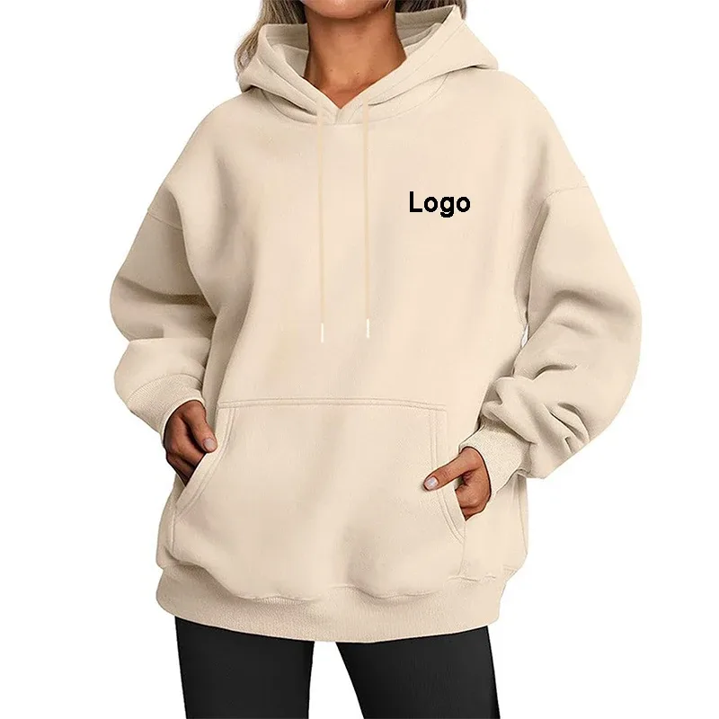 Customized Oversize Hoodies Women Fashion Printed Loose Long Sleeve Shoulder Drop Cuff Sweathsirts Streetwear Pullovers Sudadera