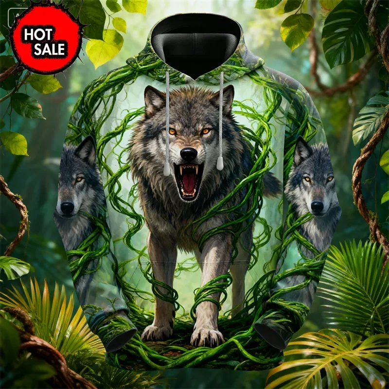 Fashion Animal Tiger Wolf 3D Printed Hoodies For Man Women Hooded Oversized New In Jackets Sweatshirts Man Tracksuit Coat Tops