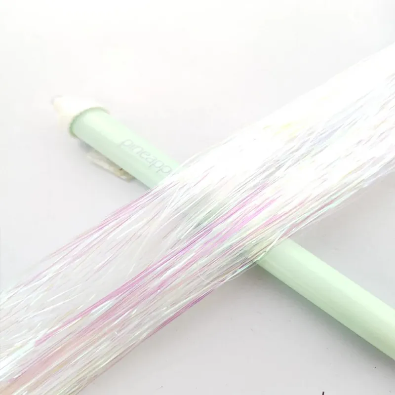 Rainbow Colored Sparkle Synthetic Hair Tinsel 36/48 Inch Girls Headwear Laser False Hair Extensions Glitter Decor Strands