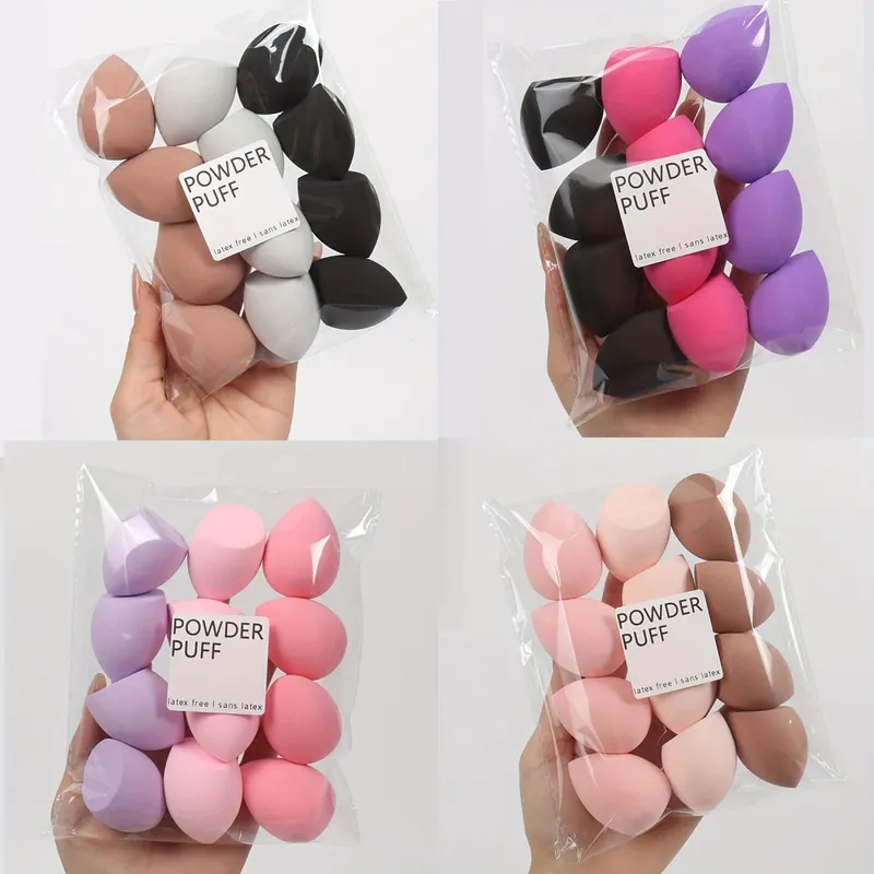 12 pieces latex free hydrophilic polyurethane beauty sponge set multi-color makeup mixing sponge suitable for liquid and cream