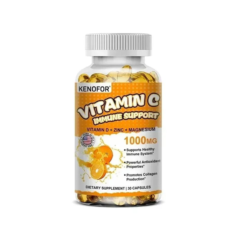 Vitamin C Supplement for Immune Support & Antioxidant Protection Vegan Friendly Non-GMO Gluten Free 30/60/120 Capsuels