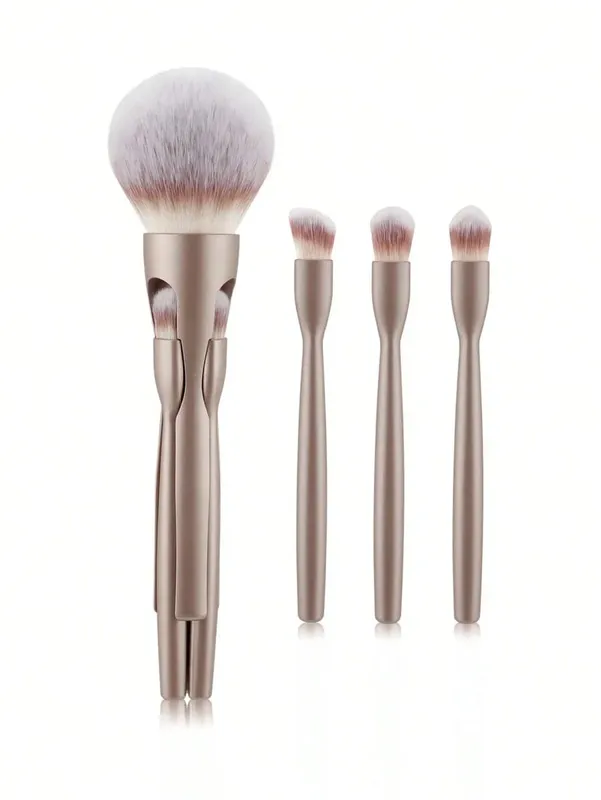 4-Piece Makeup Brush Set Featuring Professional-Grade Brushes Made from High-Quality Synthetic Fibers for a Luxurious Feel.