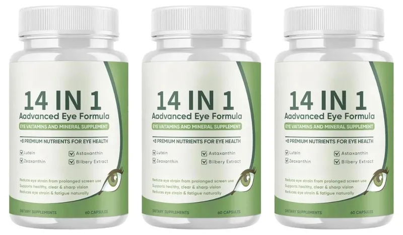 14 in 1 Eye Health Supplement 60 Capsules Contain Astaxanthin Lutein & Zeaxanthin — Relieve Daily Fatigue and Visual Comfort