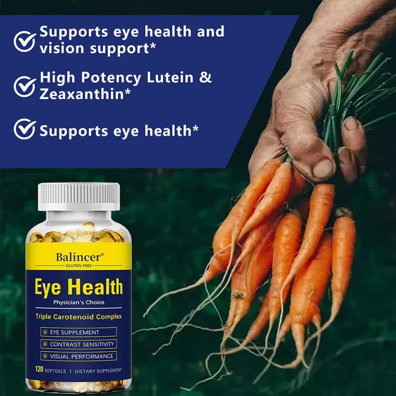 Lutein - Essential Eye Vitamin and Vision Health Supplement Promotes Eye Health Antioxidant Vegetarian 120 Capsules — image 3