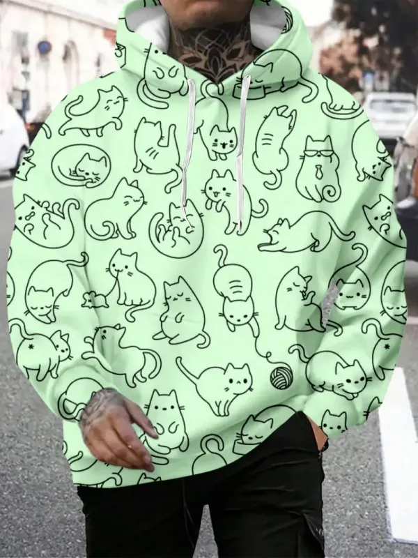 New 3DPrint Animal Graphic Hoodies For Man Sweatshirt Hrajuku Street Fall Casual Long Sleeves Y2k Men Clothing Menswear Clothing