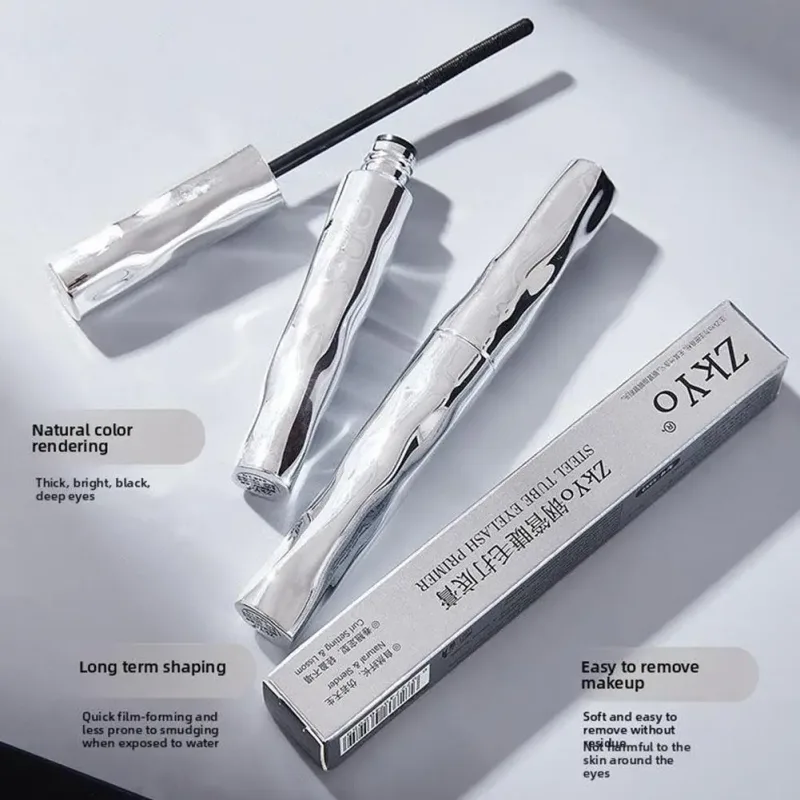 ZkYo Steel Tube Waterproof Eyelash Primer Natural Thick And Curly Mascara Lasting And Non-Smudging Women Eye Makeup