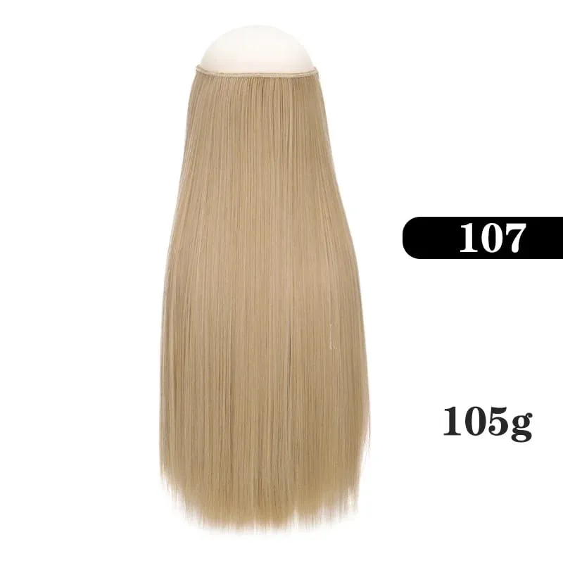 Extensions de cheveux synthétiques sans Clips faux postiche ombré blond brun noir cheveux raides naturels faux postiche pour femme