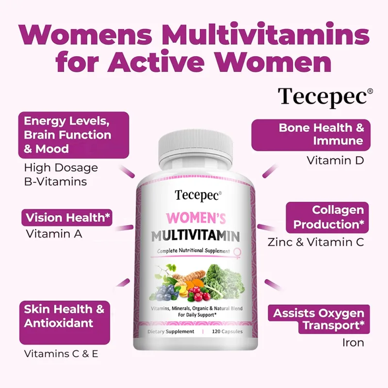 Women's Multivitamin Multimineral Capsules - Magnesium Biotin Calcium Selenium Supports Skin Nails Joint Bone Immune Energy
