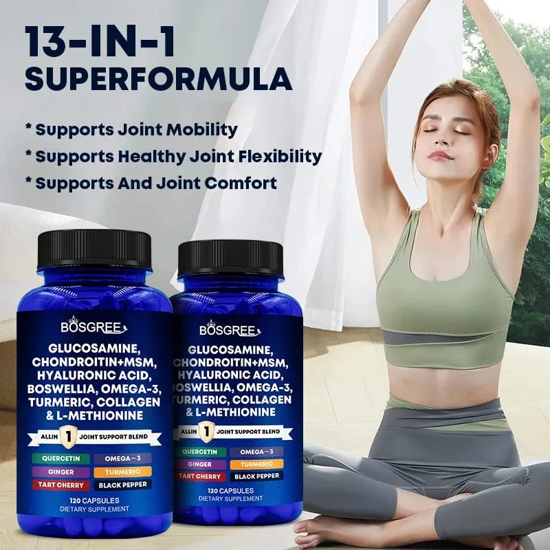 Glucosamine Chondroitin MSM - Supports Healthy Joints Cartilage and Connective Tissue - Promotes Joint Comfort and Flexibility