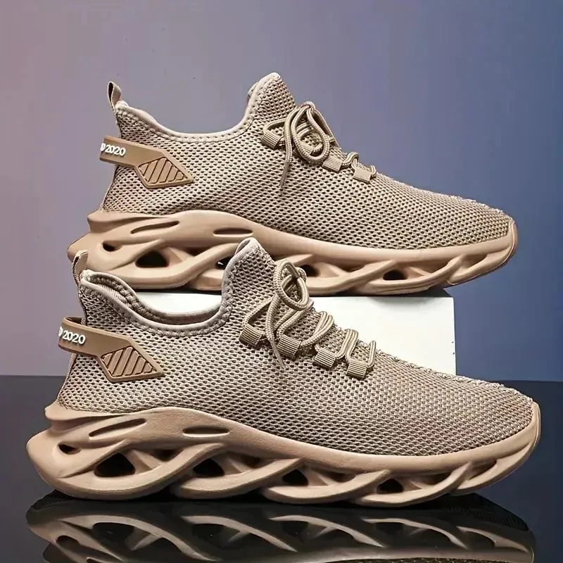 Men's Sports Running Black Jogging Shoes Casual Sports Shoes Brown Outdoor Breathable Mesh Lightweight Shock Absorbing Tennis
