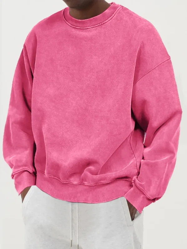 Vintage Solid Sweatshirts Male Washed Cotton Sportswear Warm Autumn Pullovers Casual Comfy Hoodie Fashion Oversized Streetwers