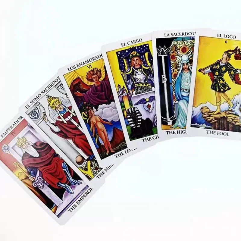 78pcs The Rider Tarot Deck with Instruction Booklet Essential for Tarot Beginners & Expert Readers English-Spanish