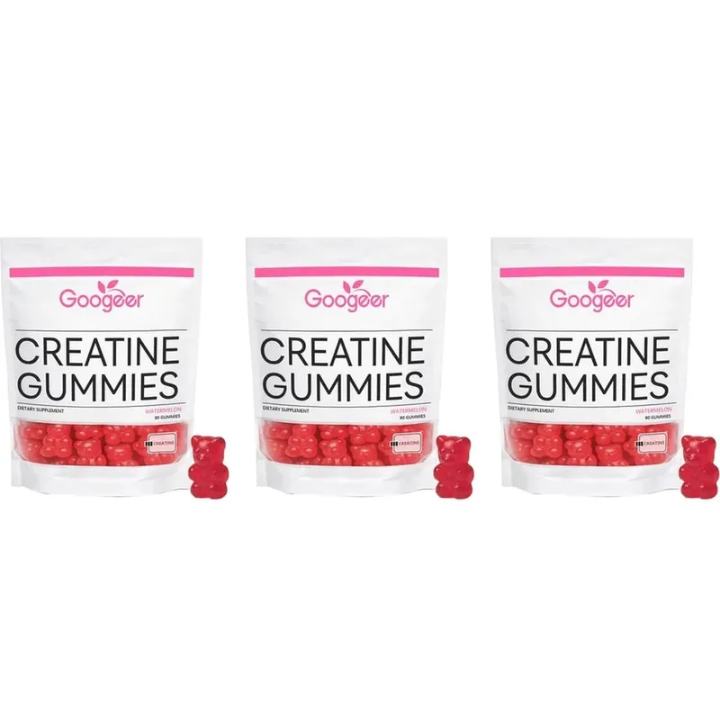Googeer Creatine Gummies with L-Tyrosine L-Theanine & Huperzine A for Muscle Growth Strength Energy & Endurance Support 90 CT